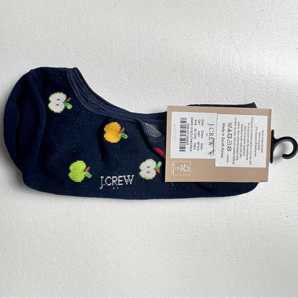 J.Crew Women's Fall Theme Apple No Show Socks One Size NWT - Picture 6 of 7